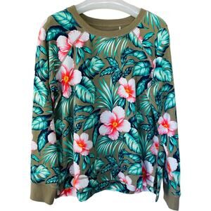 Tommy Bahama Size L tropical floral Crewneck sweatshirt